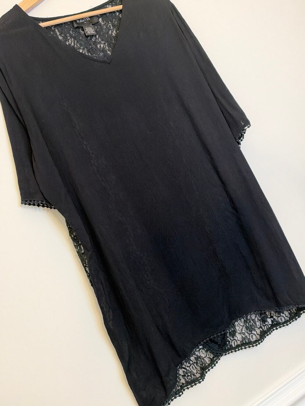 Raviya Charcoal Lace Trim Swim Cover Up Size 0X